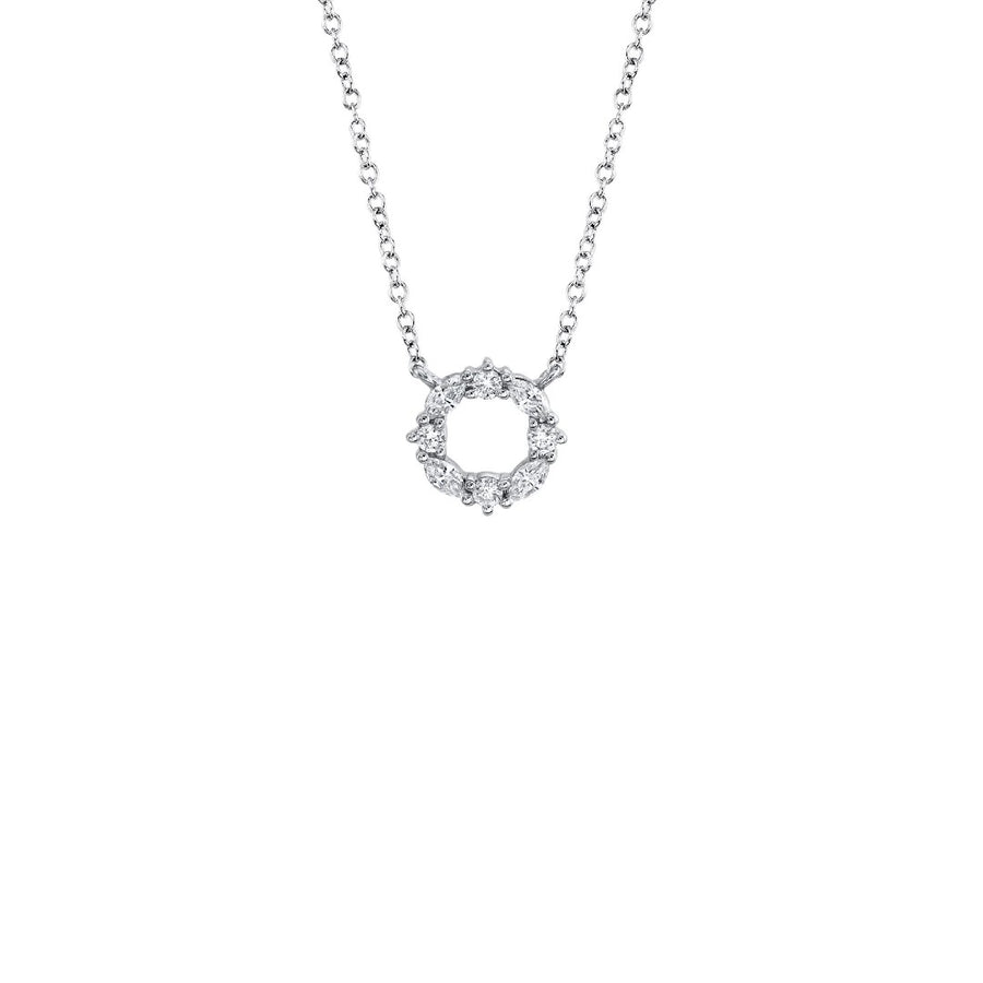 Shy Creation Open Circle Diamond Necklace