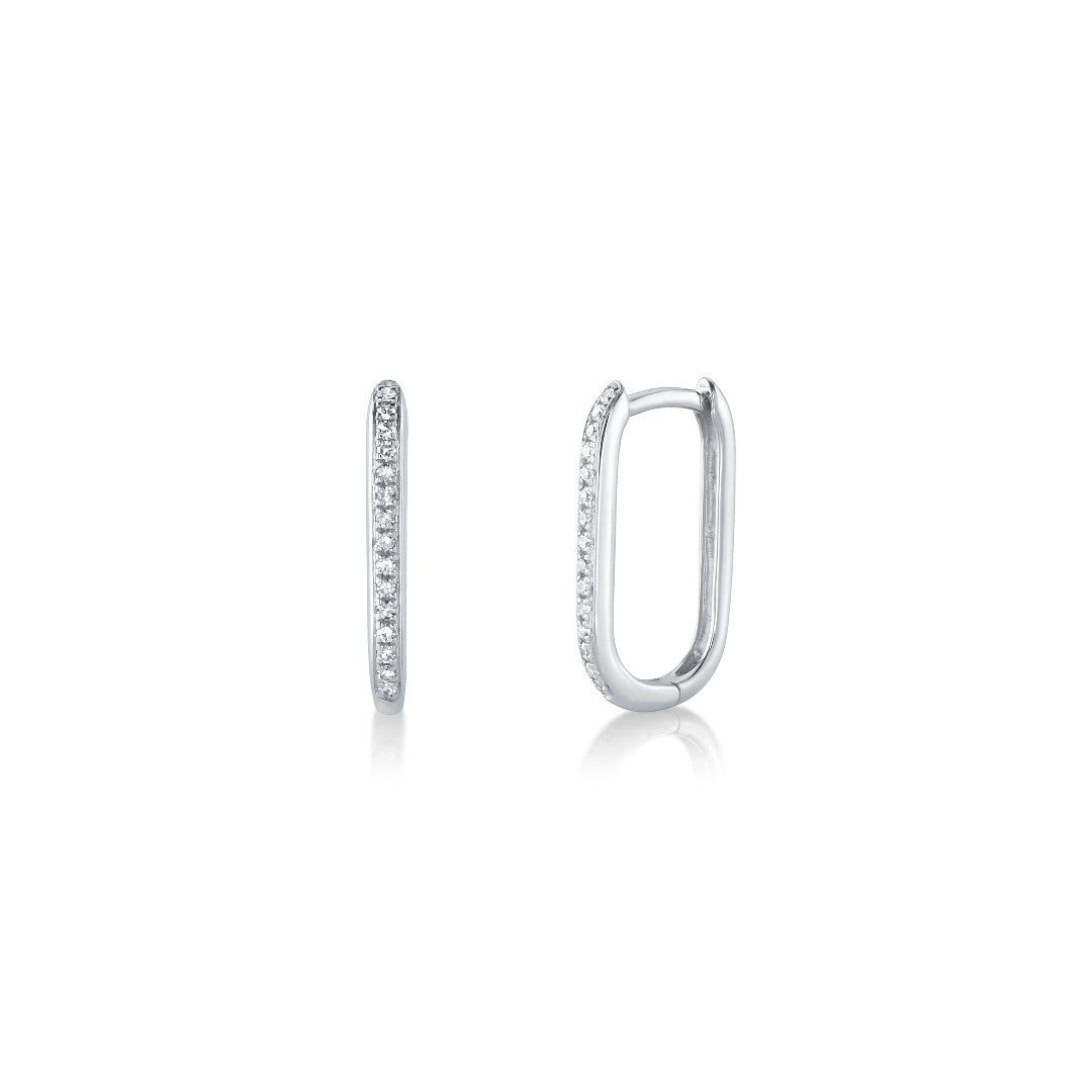 Shy Creation Oval Diamond Hoops