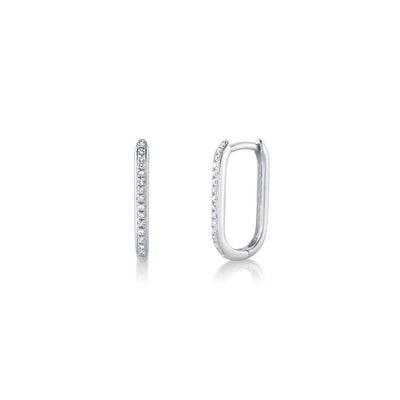 Shy Creation Oval Diamond Hoops