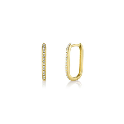 Shy Creation Oval Diamond Hoops