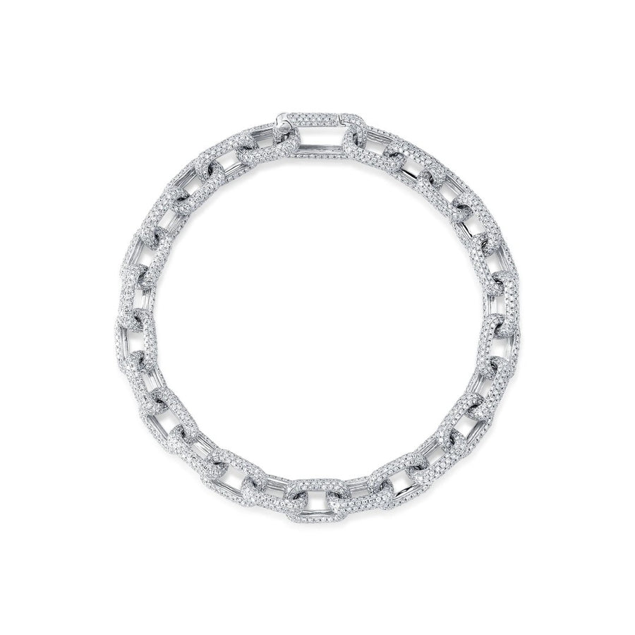 Shy Creation Pave Diamond Links Bracelet
