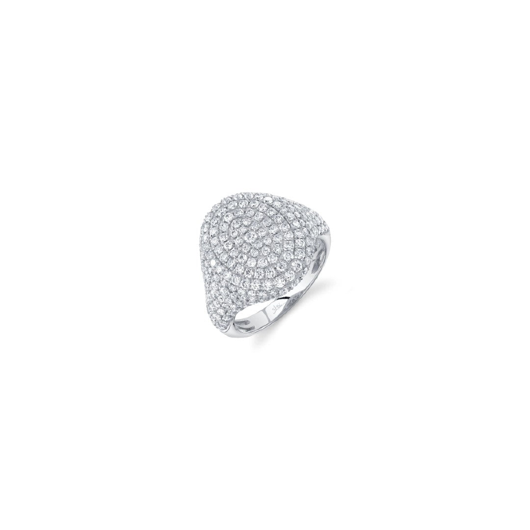 Shy Creation Pave Diamond Signet Ring