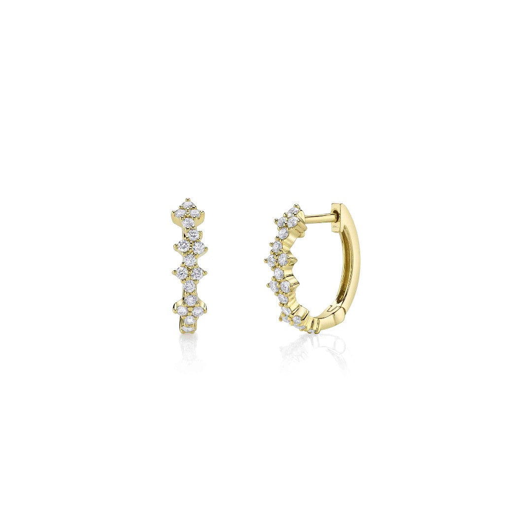 Shy Creation Quatrefoil Diamond Hoops