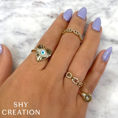 Shy Creation Mariner Link Pave Diamond Ring
