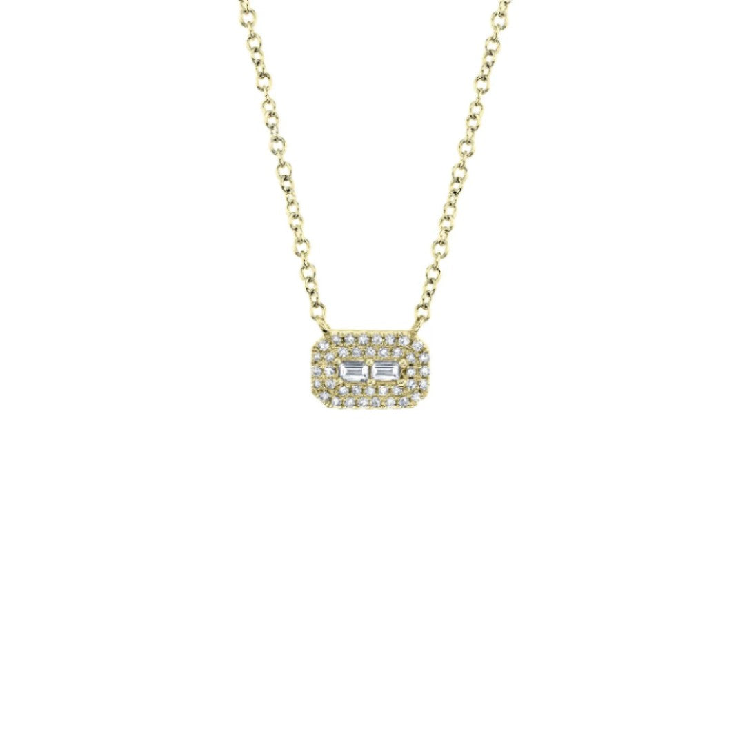 Shy Creation Round & Baguette Diamond Necklace