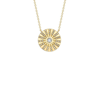Shy Creation Round Diamond Disc Necklace