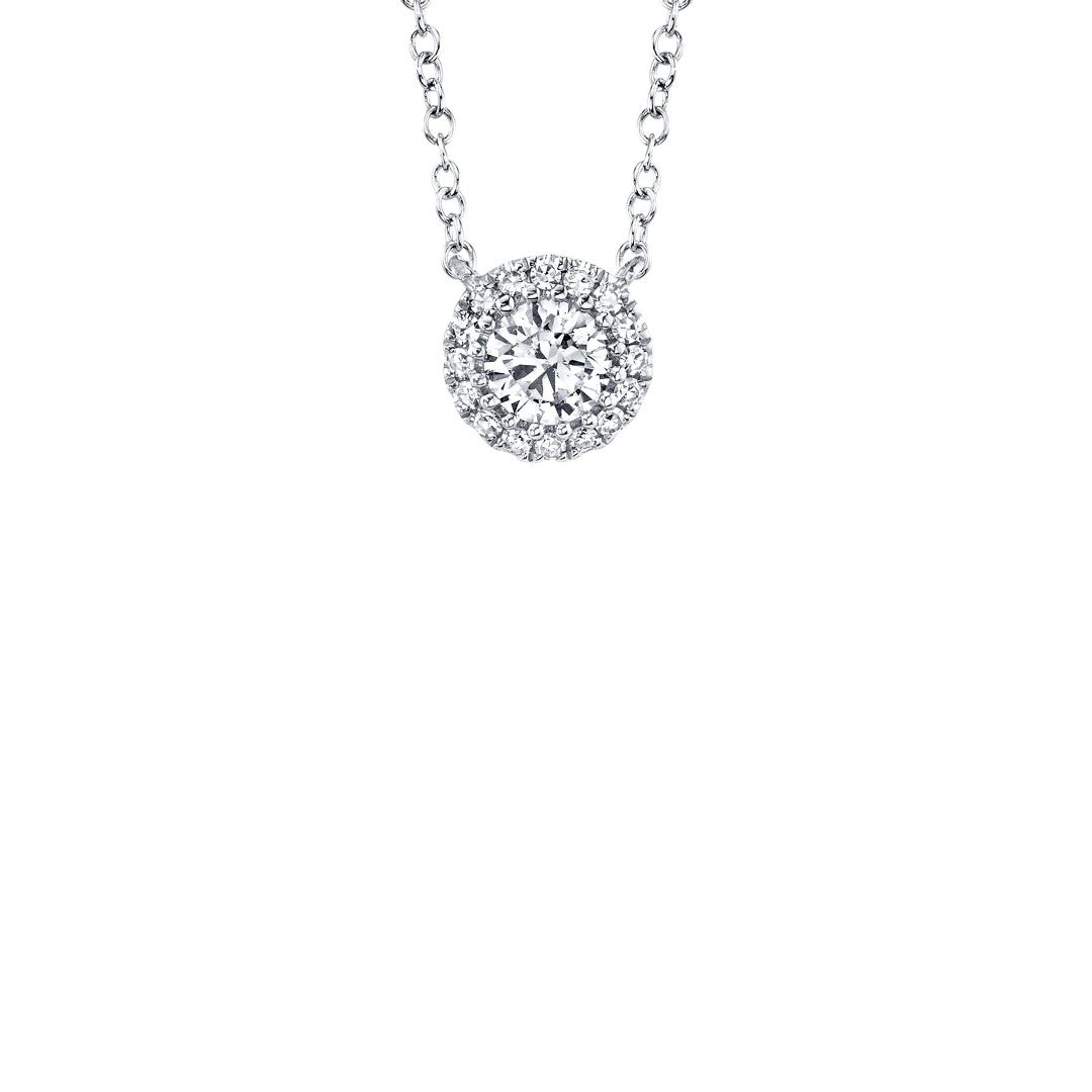 Shy Creation Round Diamond Halo Necklace