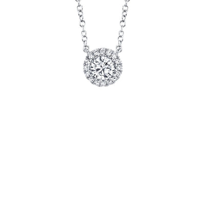 Shy Creation Round Diamond Halo Necklace