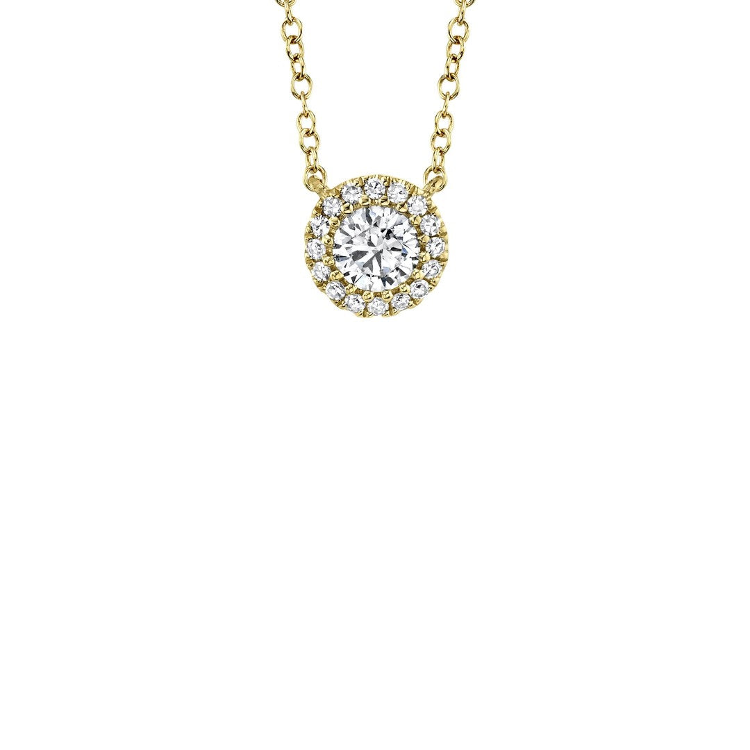 Shy Creation Round Diamond Halo Necklace
