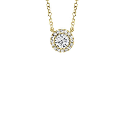 Shy Creation Round Diamond Halo Necklace