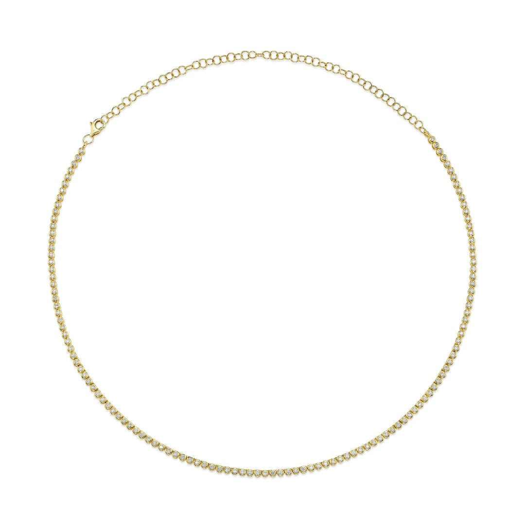 Shy Creation Bezel Tennis Necklace