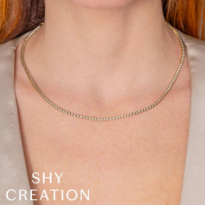 Shy Creation Bezel Tennis Necklace