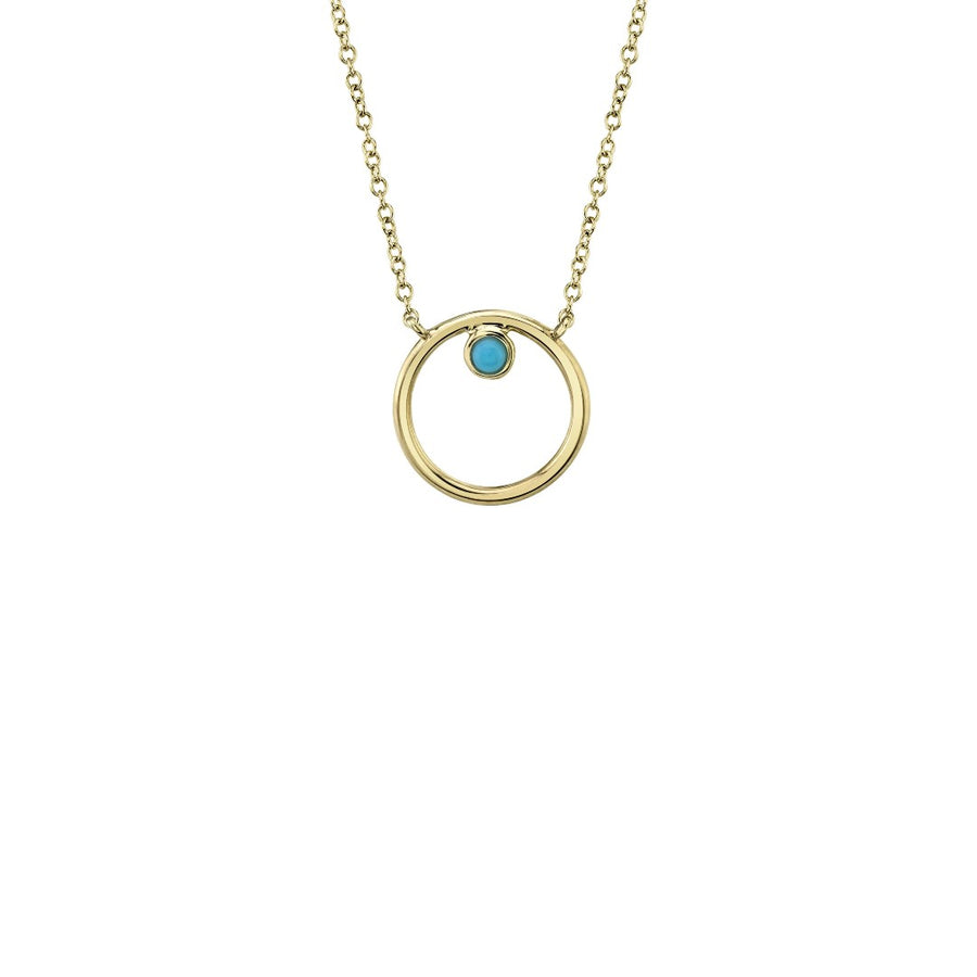Shy Creation Turquoise Open Circle Necklace