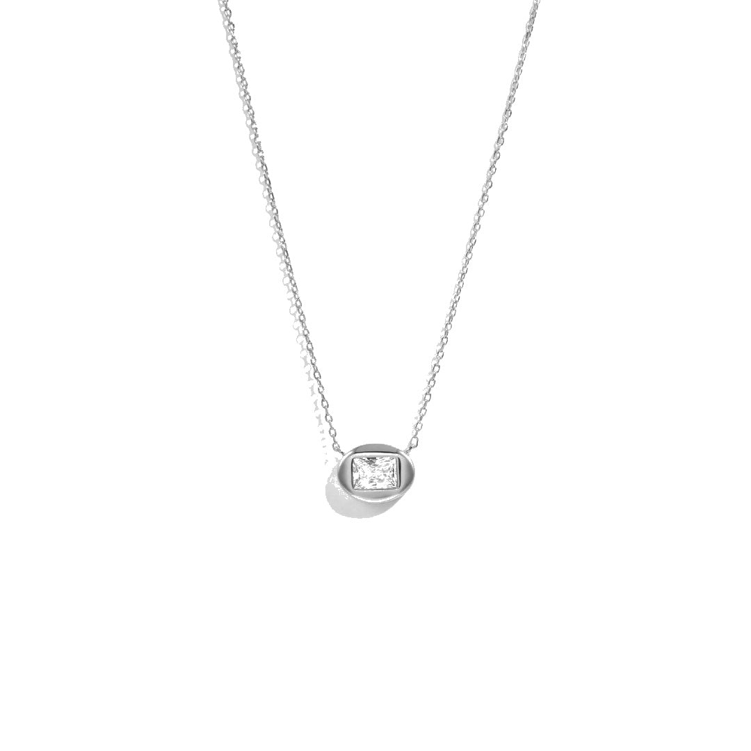 Bubble Bezel CZ Necklace