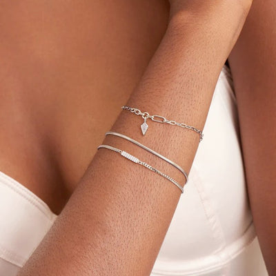 Silver Glam Bar Chain Bracelet