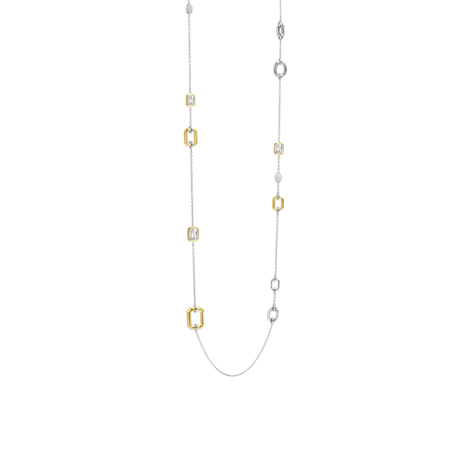 Ti Sento Milano Silver & Gold Long Multi Stations Necklace