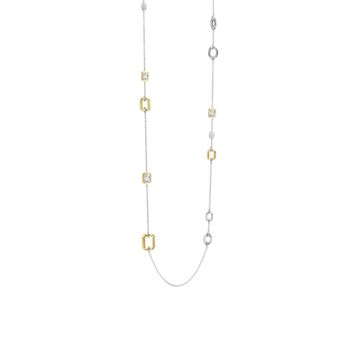 Ti Sento Milano Silver & Gold Long Multi Stations Necklace