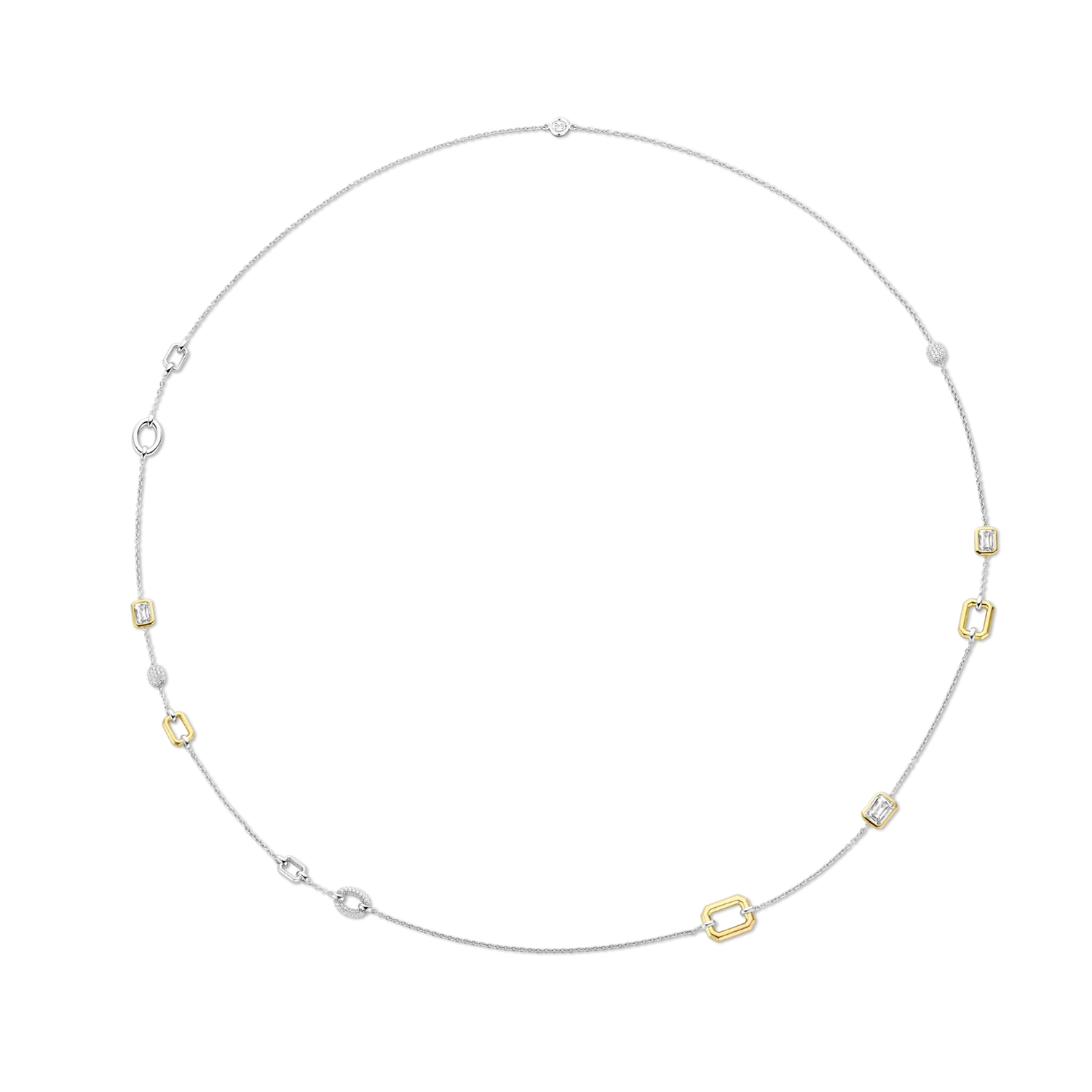 Ti Sento Milano Silver & Gold Long Multi Stations Necklace