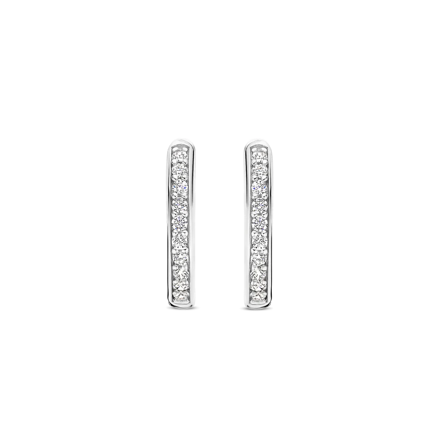 Ti Sento Milano Silver Zirconia Huggie Hoops