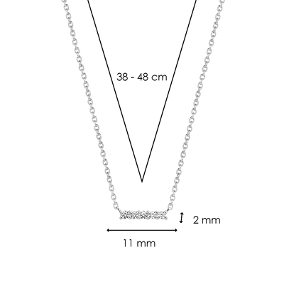Ti Sento Milano Silver Zirconia Bar Necklace
