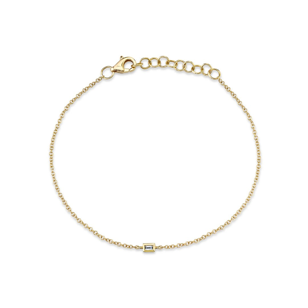 Shy Creation Single Baguette Diamond Bracelet