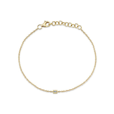 Shy Creation Single Baguette Diamond Bracelet