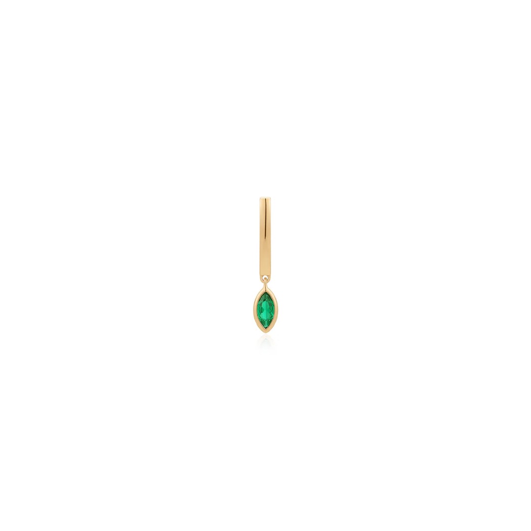 AURELIE GI Marigold Lab Grown Emerald Single Hoop