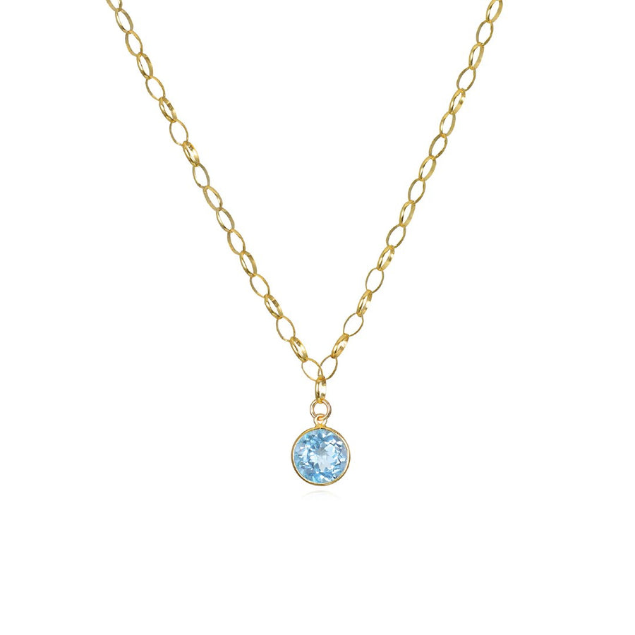 Sky Blue Topaz Oval Link Necklace