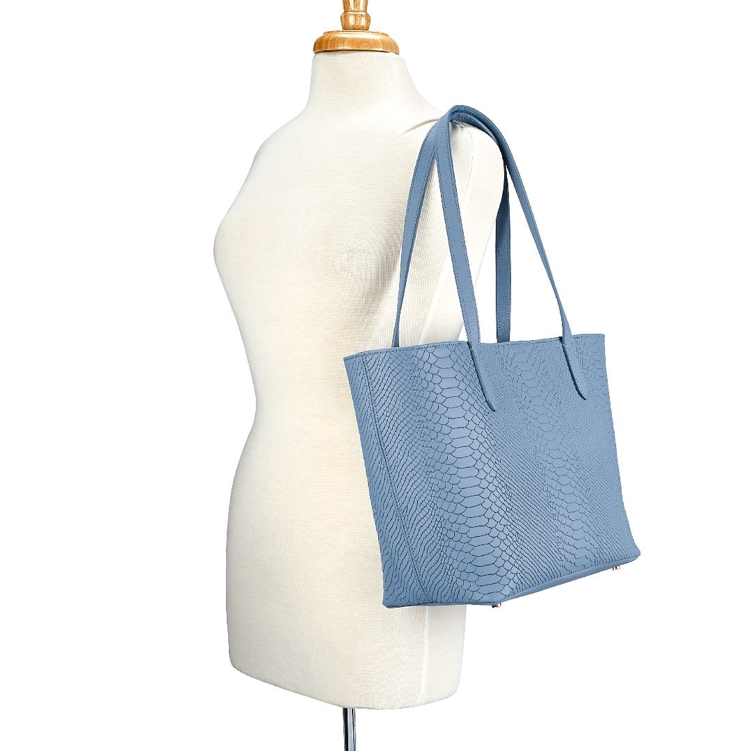 Gigi NY Python Leather Teddie Tote Bag