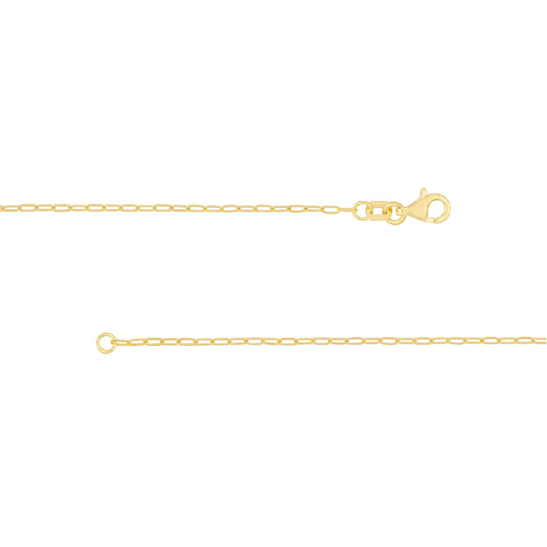 Paperclip 1.25mm Chain in Yellow Gold