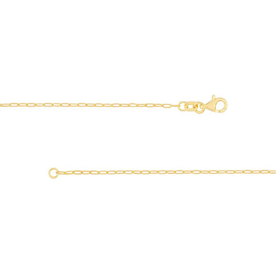 Paperclip 1.25mm Chain in Yellow Gold