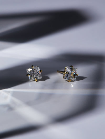 Princess Cut Diamond Studs