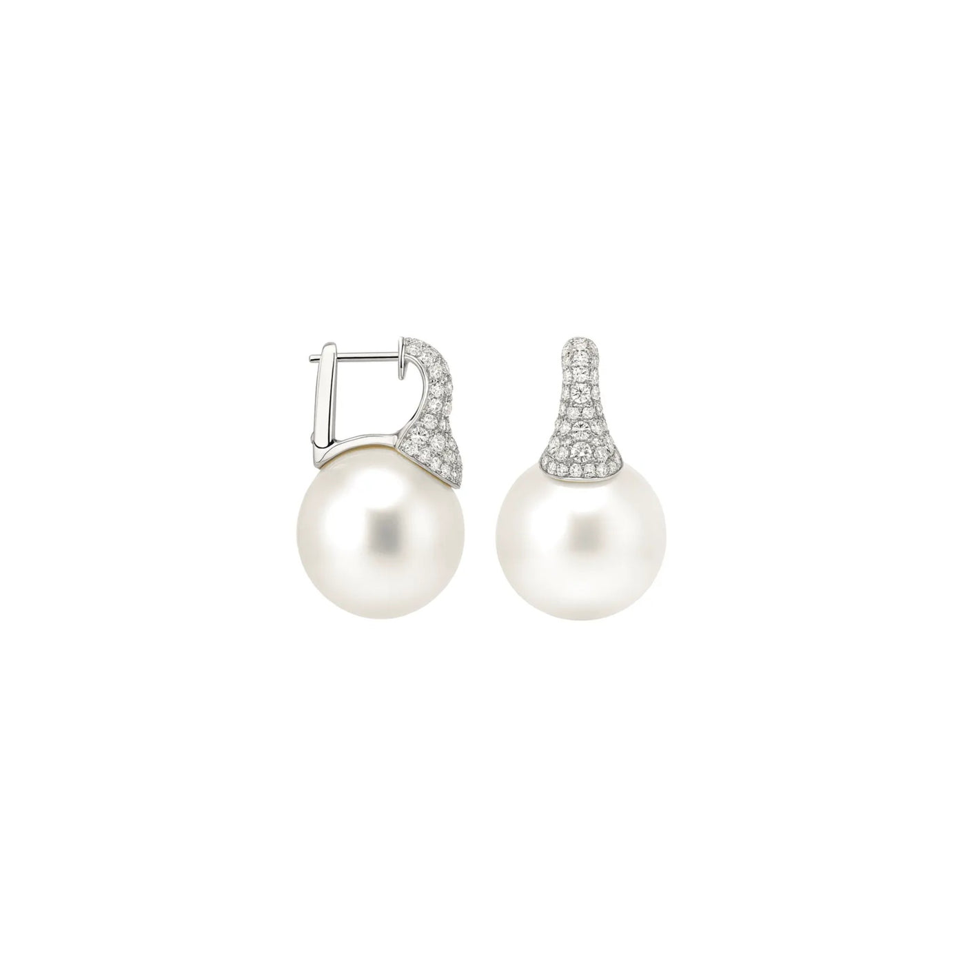 South Sea Pearl & Diamond Cap Earrings