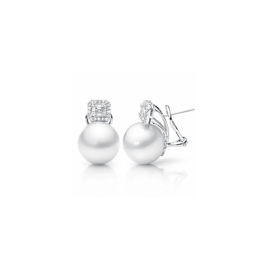 South Sea Pearl & Diamond Earrings