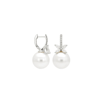 South Sea Pearl with Diamonds Earrings