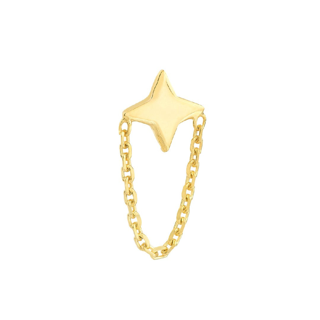 North Star Chain Drape Earrings