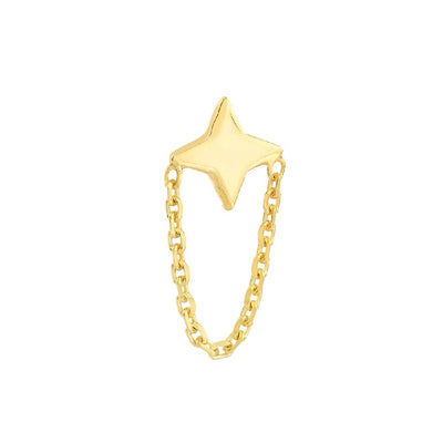 North Star Chain Drape Earrings