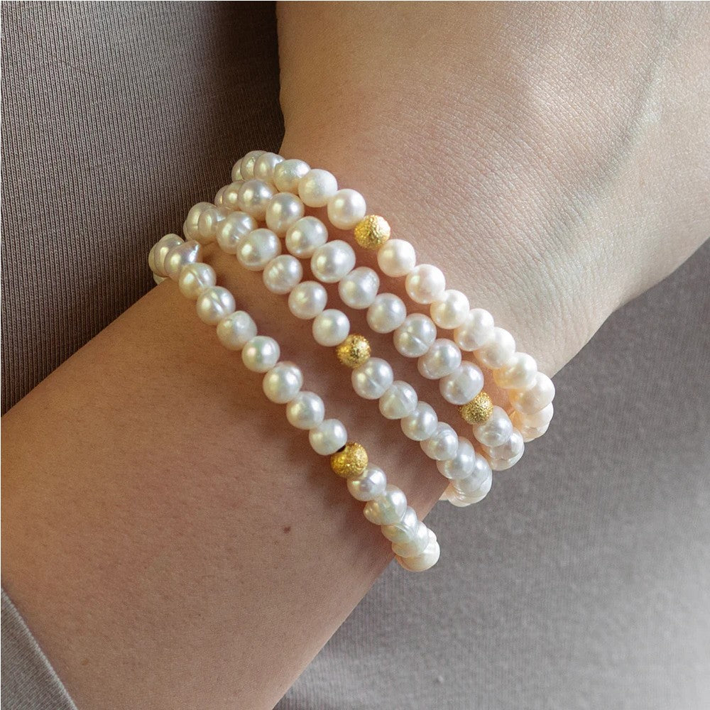 Freshwater Pearl 6mm Stretch Bracelet