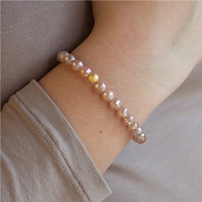 Faceted Sunstone 6mm Stretch Bracelet