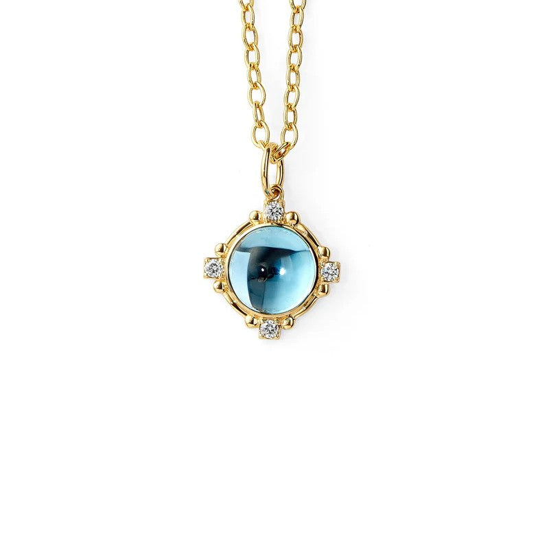 Syna Blue Topaz & Diamond Mogul Pendant