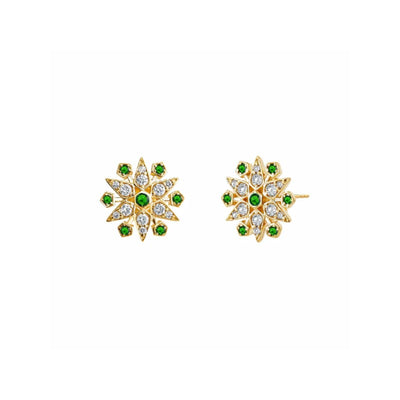 Syna Emerald & Diamond Cosmic Starburst Earrings