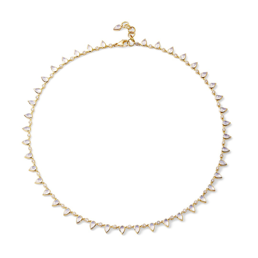 Syna Moon Quartz & Diamond Bloom Necklace - Limited Edition