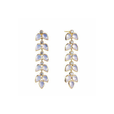 Syna Moon Quartz Jardin Leaf Drop Earrings