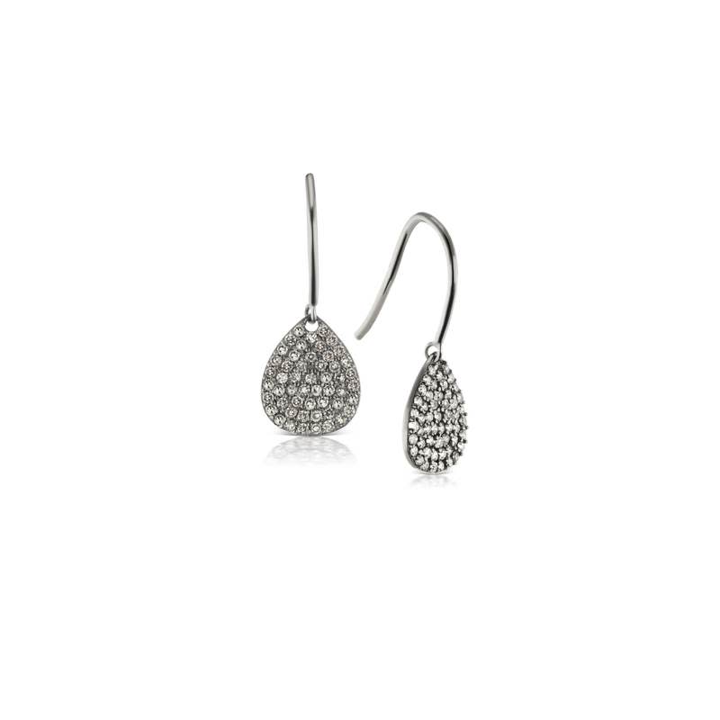 Tara Mikolay Oxidized Diamond Pear Earrings