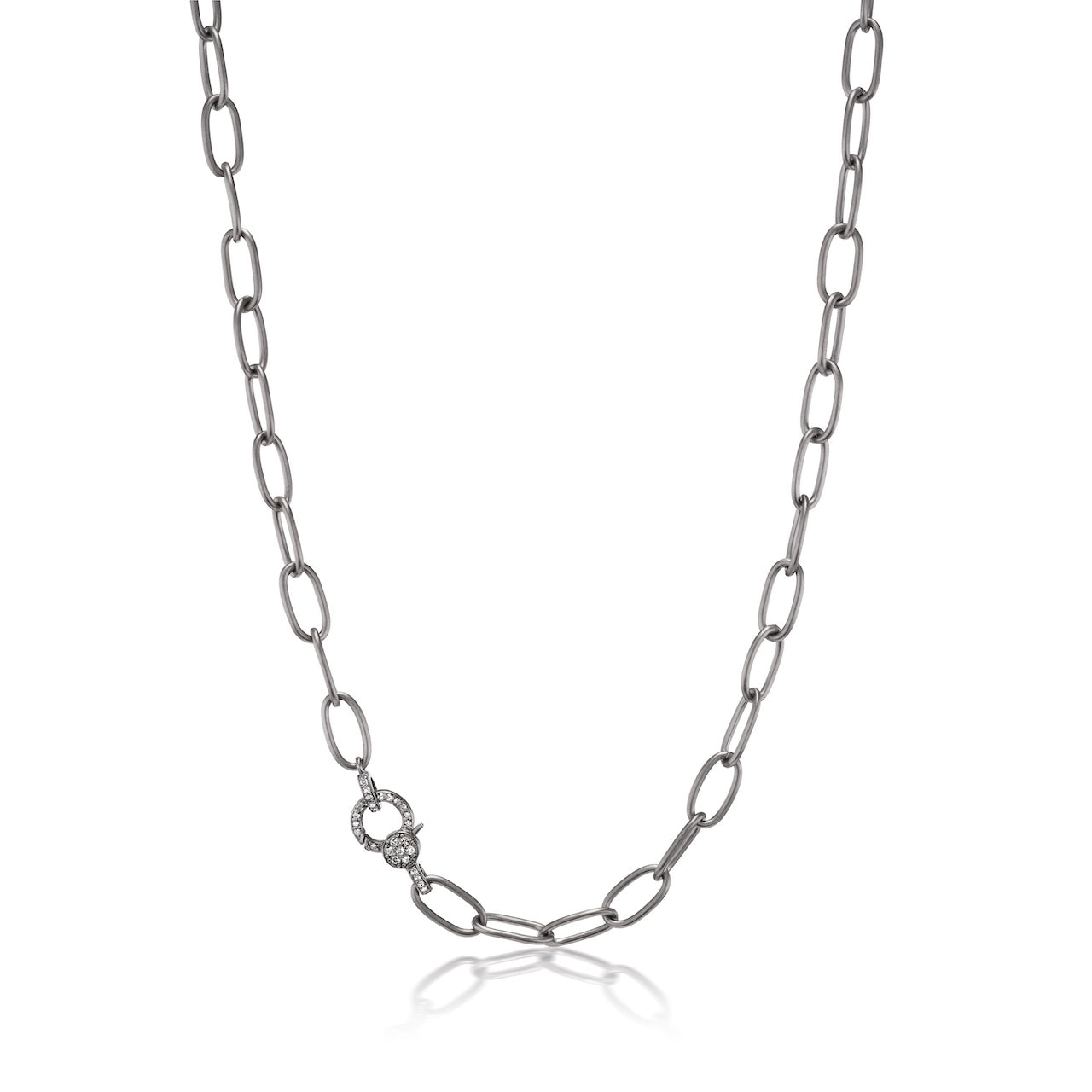Tara Mikolay Oxidized Silver Diamond Clasp Chain
