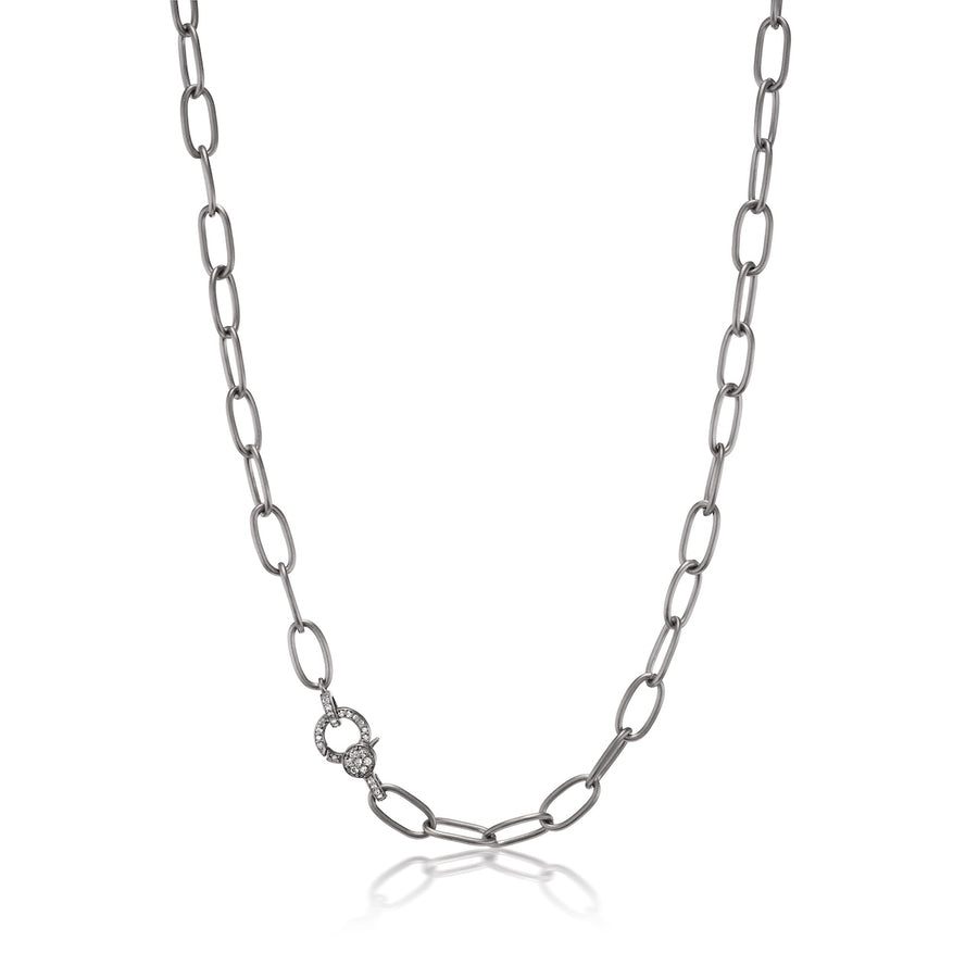 Tara Mikolay Oxidized Silver Diamond Clasp Chain