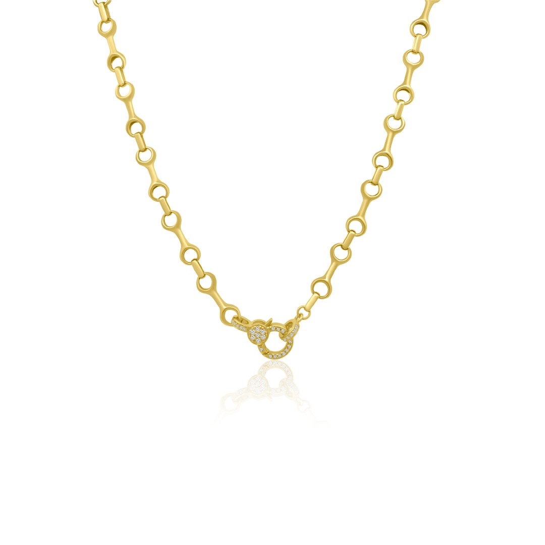 Tara Mikolay Round Link Diamond Clasp Necklace
