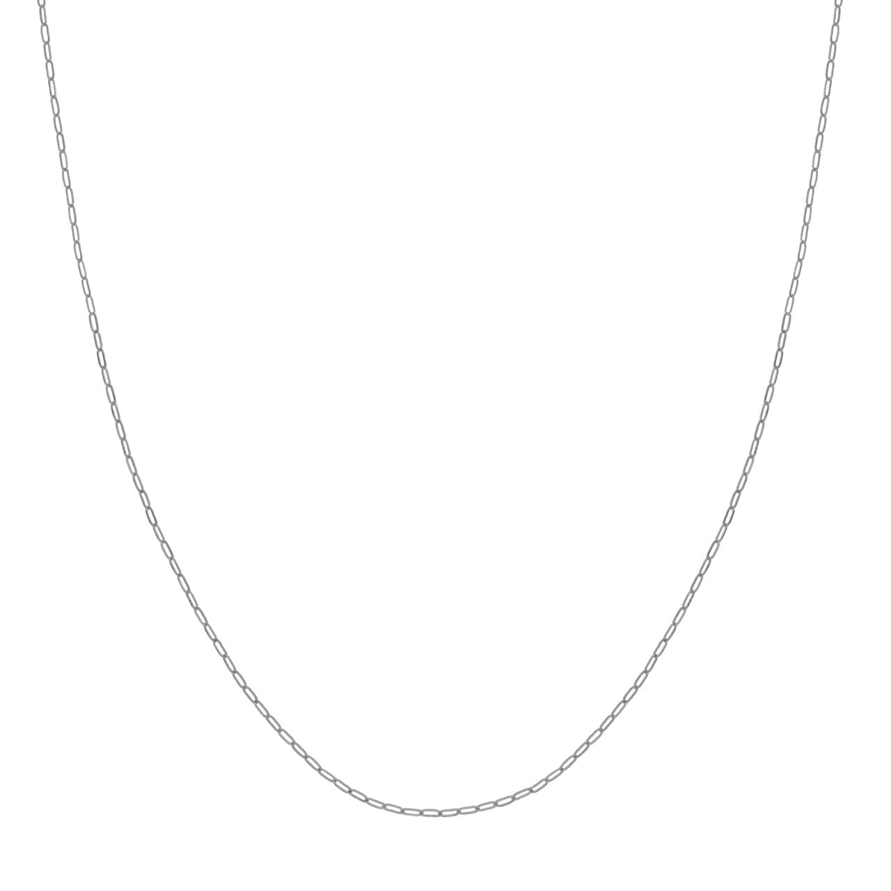 Paperclip 1.3mm Chain in White Gold
