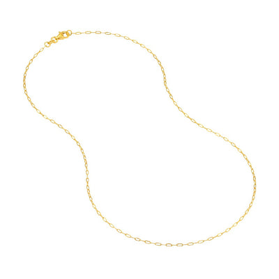 Paperclip 1.25mm Chain in Yellow Gold