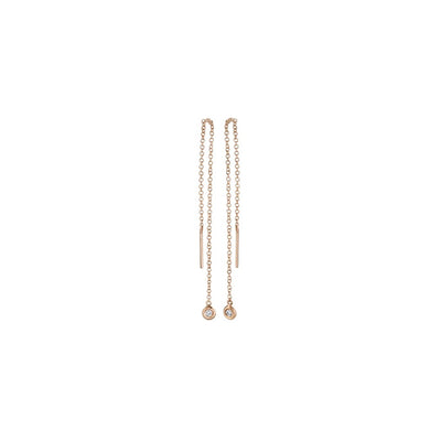 Shy Creation Threader Earrings with Bezel Diamond